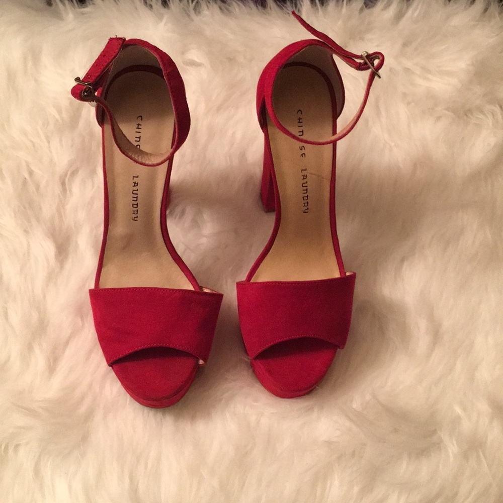 Red Suede Pumps